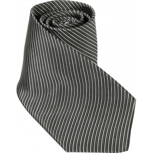 Corbata 100% seda jacquard LAMBERTTI,rayas gris